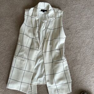 Ann Taylor Window Pane Blazer Vest Size 2